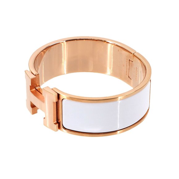 HERMES Clic Clac H PM Bangle White Pink Gold - Picture 4 of 7